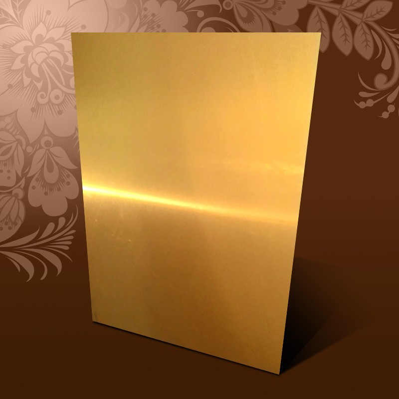 Пластина металлическая 300*600*0,5 мм Золото Глянец